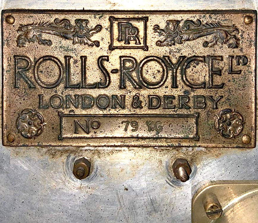 Rolls-Royce chassis plate for 79YG